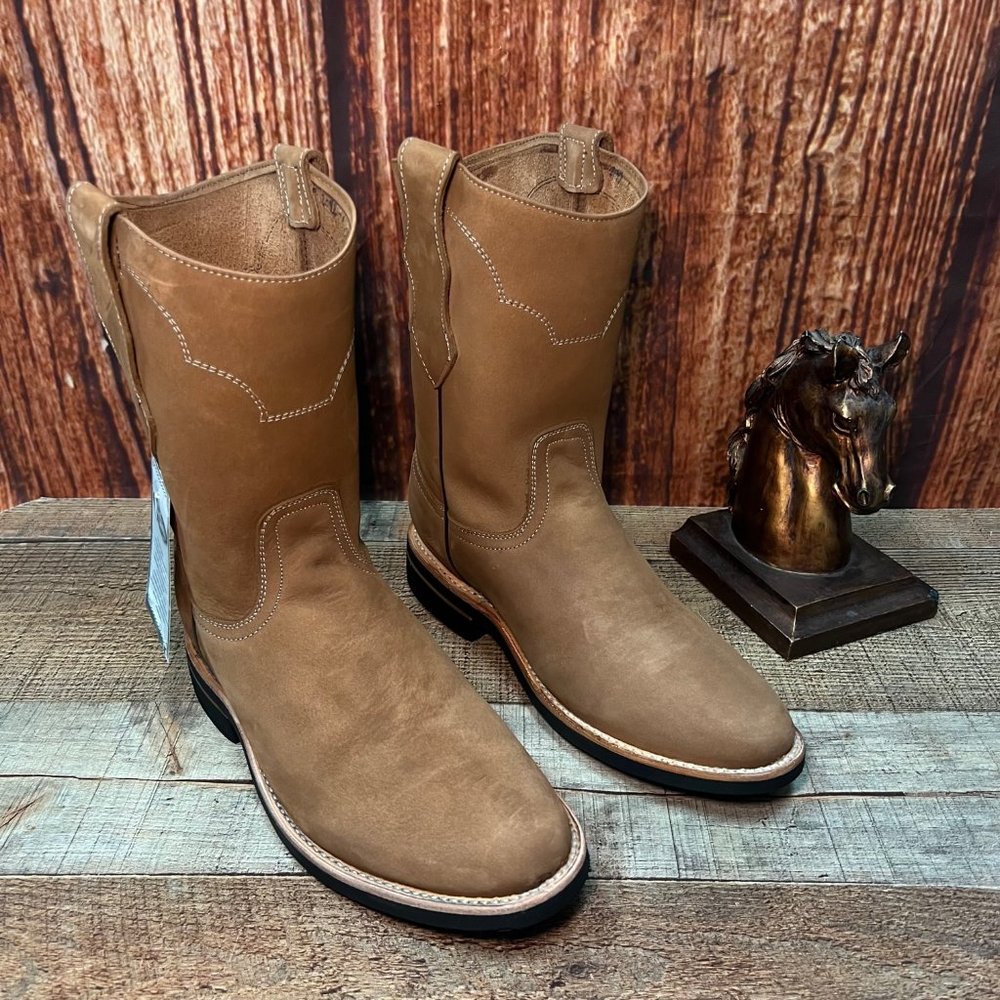 Men's Western Cowboy Leather Round Toe Riding Boot Bota Vaquera FREE SHIPPING